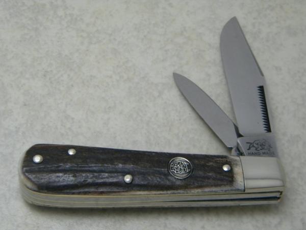 Bulldog Brand Solingen, Germany English Steel Stag Clip Master Jack Knife