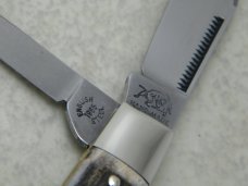 Bulldog Brand Solingen, Germany English Steel Stag Clip Master Jack Knife
