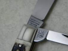 Bulldog Brand Solingen, Germany English Steel Stag Clip Master Jack Knife