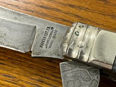 Parker Cut. Co. EK-14D/JK-14D S. C. Wragg Sheaf Island Works Replica Folding Bowie w/Damascus & Samb
