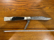 Parker Cut. Co. EK-14D/JK-14D S. C. Wragg Sheaf Island Works Replica Folding Bowie w/Damascus & Samb