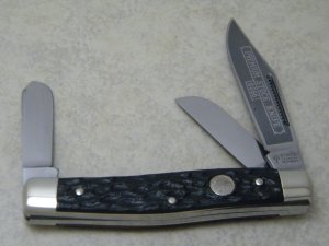 Boker Solingen Germany Tree Brand Rough Black 6066 Large Stockman Knife