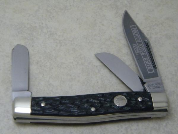 Boker Solingen Germany Tree Brand Rough Black 6066 Large Stockman Knife