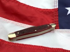J A Henckels Stockman Pocket Knife w/ Red Bone Handles -NOS