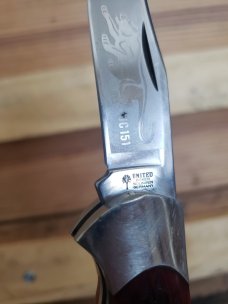 1980's United Boker "Jaguar" - Large Single Blade Lockback - Jigged Red Bone - UC151