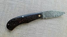 DrT Vicar..Mike Norris Stainless Damascus...Russian Rag Scales...3 5/8"..older build...older price 