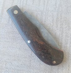 DrT Vicar..Mike Norris Stainless Damascus...Russian Rag Scales...3 5/8"..older build...older price 