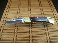 SCHRADE UNCLE HENRY LB7 BEAR PAW VINTAGE U.S.A. MADE FOLDING LOCKBACK POCKET KNIFE W/LEATHER SHEATH