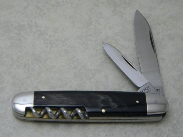 E Bruckmann Ohligs Solingen Germany Horn Corkscrew Utility Multi-Tool Knife - C. 1891-1956 E Bruckmann Ohligs Solingen Germany Horn Corkscrew Utility Multi-Tool Knife - C. 1891-1956