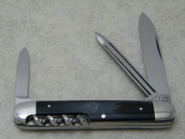 E Bruckmann Ohligs Solingen Germany Horn Gentleman's Corkscrew Knife - C. 1891-1956 E Bruckmann Ohligs Solingen Germany Horn Gentleman's Corkscrew Knife - C. 1891-1956