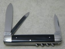 E Bruckmann Ohligs Solingen Germany Horn Gentleman's Corkscrew Knife - C. 1891-1956