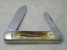 NKCA 1981 Club Knife (Made By Queen) Stag Cigar Pattern Knife