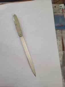 VINTAGE 1940 G SCHRADE KNIFE CO BPORT CT PRESTO BUTTON RELEASE AUTO KNIFE & LETTER OPENER