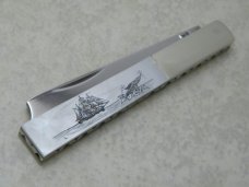 Elk Horn Surgical 1980 Taylor Cutlery Japan Pearl Razor Doctor's Knife - Whale & Ship