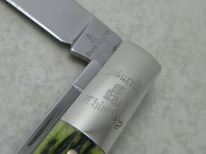 Burnt Chimney Solingen Germany Stainless (Made by Boker) Green Bone Razor Barlow Knife in Box