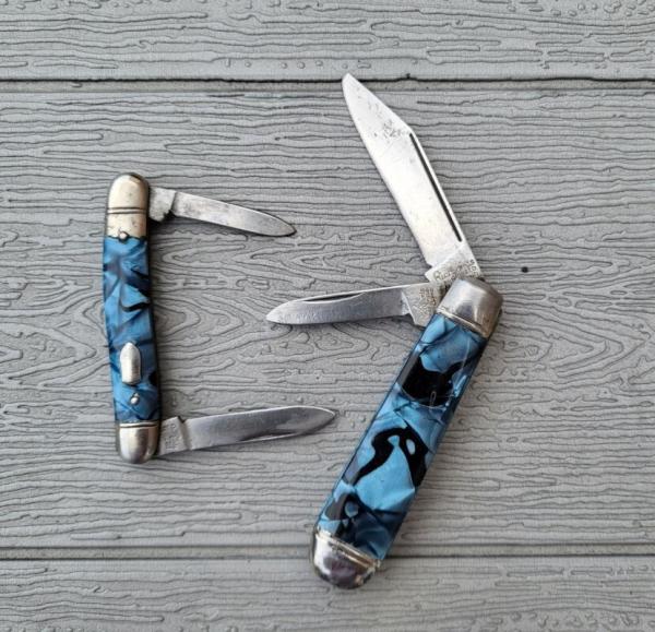 A Pair of Vintage Richards Pocket Knives, Sheffield England, Nice Celluloid Handles