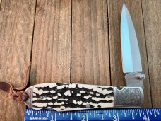 A.G. Russell Agents Knife Shaved Stag ATS-34 Blade
