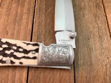 A.G. Russell Agents Knife Shaved Stag ATS-34 Blade