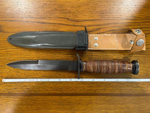 Parker Brothers Spear Point Combat Knife w/US M8A1 Scabbard