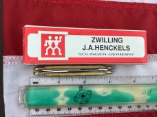 Zwilling J A Henckels 2 Blade Half (1/2) Whittler Knife w/ Fossil Ivory Handles - NOS