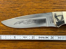 Parker Cut. Co. 6 1/2" Drop Point Hunting Knife w/Stag Scales Japan