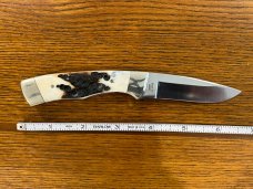 Parker Cut. Co. 6 1/2" Drop Point Hunting Knife w/Stag Scales Japan