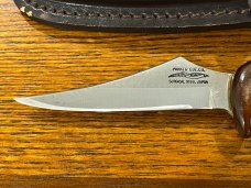 Parker Cut. Co. 7 1/8" Modified Clip Point Knife w/Wood Handle Japan 