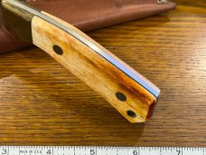 Parker Cut. Co. 7 5/8" Drop Point "Buck Skinner" Hunting Knife w/Smooth Bone Handle Japan 