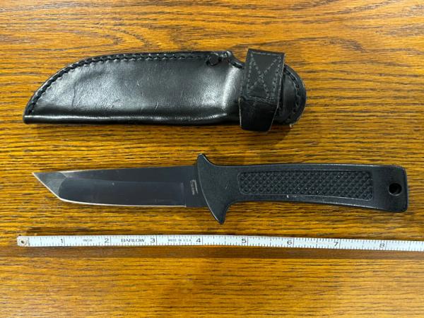 Parker Cut. Co. 8 1/8" Tanto Survival Knife w/Black Metal Handle Japan