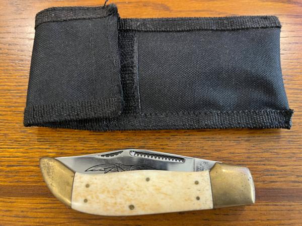 Parker Cut. Co. Clasp Folding Knife w/Smooth Bone Scales Japan