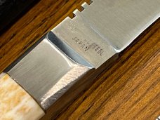 Parker Cut. Co. No. 1997 Straight Back Hunting Knife w/Smooth Bone Scales Japan
