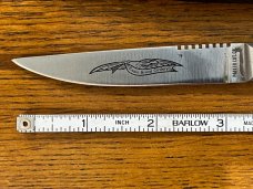 Parker Cut. Co. No. 1997 Straight Back Hunting Knife w/Smooth Bone Scales Japan