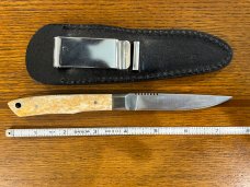 Parker Cut. Co. No. 1997 Straight Back Hunting Knife w/Smooth Bone Scales Japan