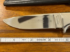 Parker Cut. Co. Tak Fukuta 8 1/8" Drop Point Hunting Knife w/Stainless Steel Blade & Horn Scales Jap