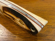 Parker Cut. Co. Tak Fukuta 8 1/8" Drop Point Hunting Knife w/Stainless Steel Blade & Stag Scales Jap