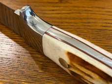 Parker Cut. Co. Tak Fukuta 8 1/8" Drop Point Hunting Knife w/Stainless Steel Blade & Stag Scales Jap