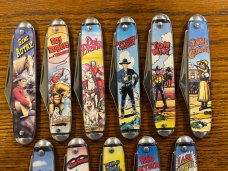 Smoky Mountain Knife Works Novelty Collector's Knives -- Set of 11 Original Western Character Knives