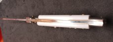 1980's edge co Model 120 White Pearlex Drop Point 9" w/ instruction leaflet