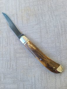 Bobby Toole Mammoth Slimline Trapper..A2..Fluted bolsters & caps..3.75" ..pouch...new..coa.