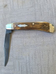 Bobby Toole Mammoth Slimline Trapper..A2..Fluted bolsters & caps..3.75" ..pouch...new..coa.
