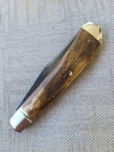 Bobby Toole Mammoth Slimline Trapper..A2..Fluted bolsters & caps..3.75" ..pouch...new..coa.