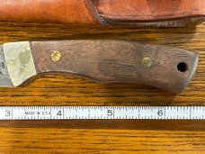 Parker USA 6 1/2" Trailing Point Hunting Knife w/Damascus Blade & Wood Scales