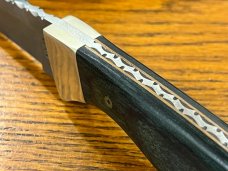 Parker USA 6 3/8" Trailing Point Hunting Knife w/Damascus Blade & Pakkawood Scale