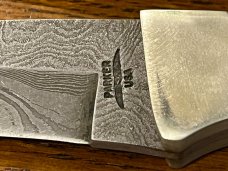 Parker USA 6 3/8" Trailing Point Hunting Knife w/Damascus Blade & Stag Scales