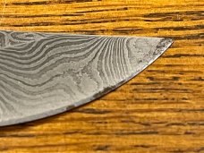 Parker USA 6 3/8" Trailing Point Hunting Knife w/Damascus Blade & Stag Scales