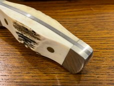 Parker USA 6 3/8" Trailing Point Hunting Knife w/Damascus Blade & Stag Scales