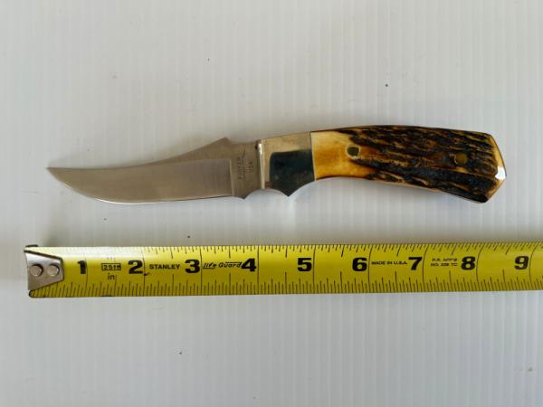 Parker USA Trailing Point Hunting Knife w/Stainless Steel Blade & Stag Scales