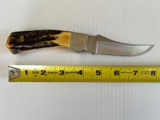 Parker USA Trailing Point Hunting Knife w/Stainless Steel Blade & Stag Scales