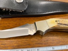 Parker USA Trailing Point Hunting Knife w/Stainless Steel Blade & Stag Scales