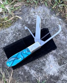 NAPANOCH ** 2022 QUEEN'S SAPPHIRE ACRYLIC DIXIE BARLOW PROTO U.S.A. LAMBS FOOT MAIN BLADE